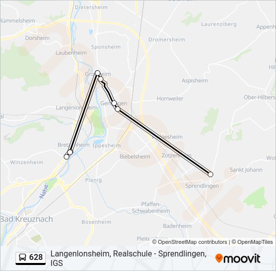 628 Bus Line Map