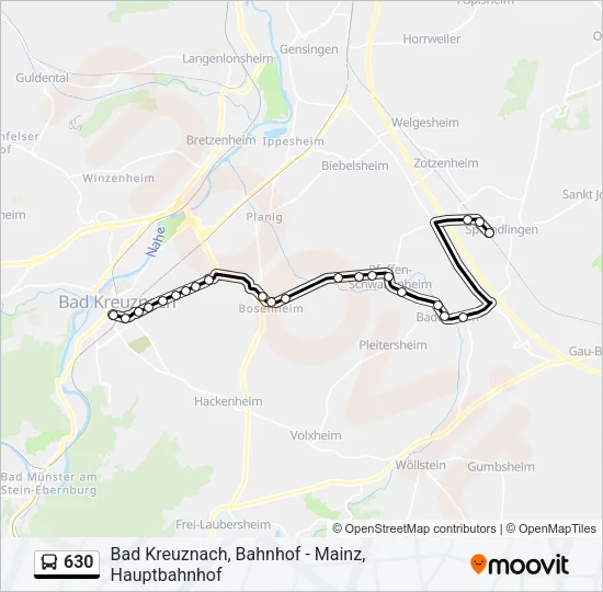 630 Bus Line Map
