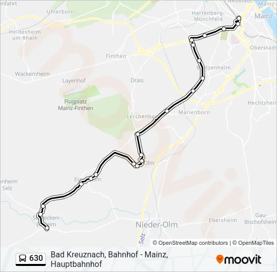 630 Bus Line Map