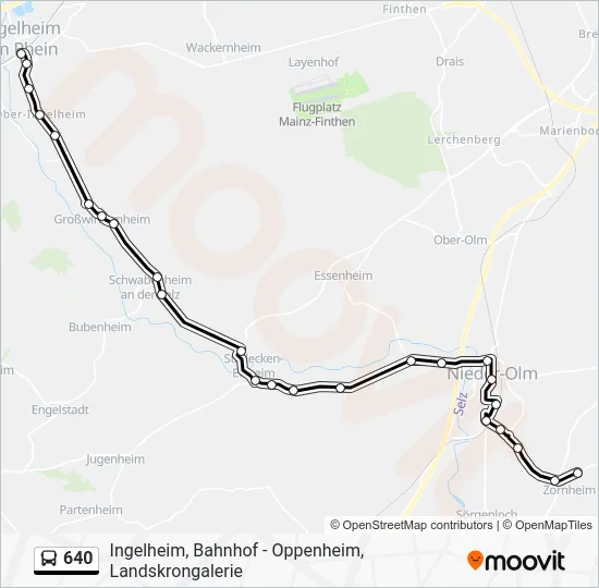 Автобус 640: карта маршрута