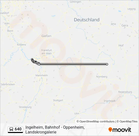 Автобус 640: карта маршрута