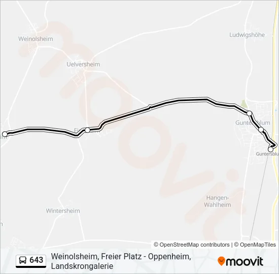 643 Bus Line Map