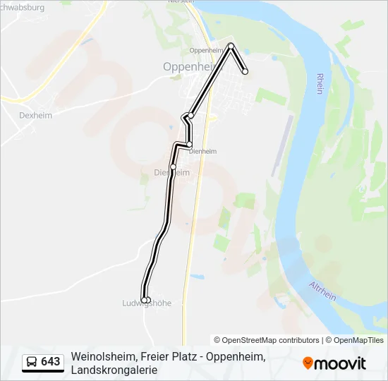 643 Bus Line Map
