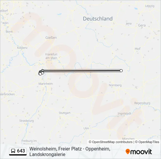 643 Bus Line Map