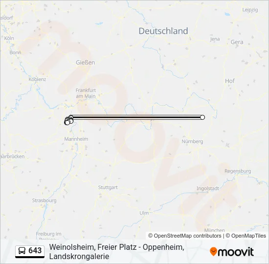 643 Bus Line Map