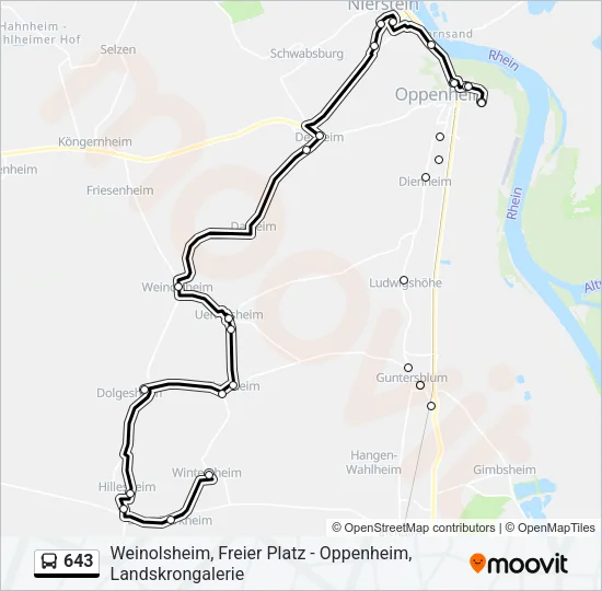 643 Bus Line Map