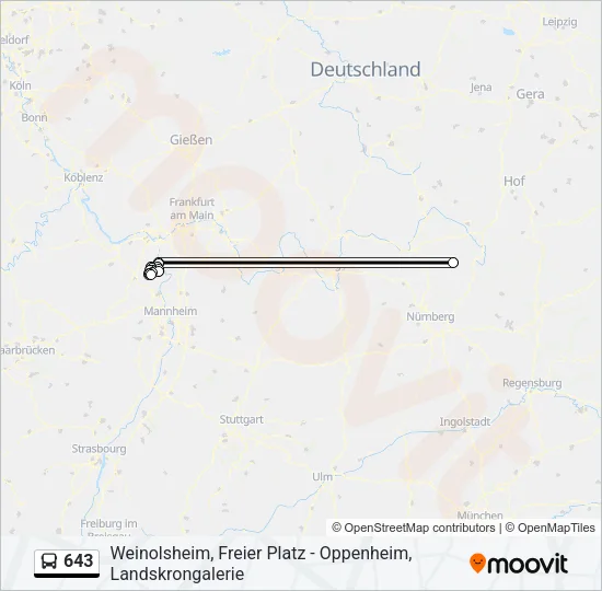 643 Bus Line Map
