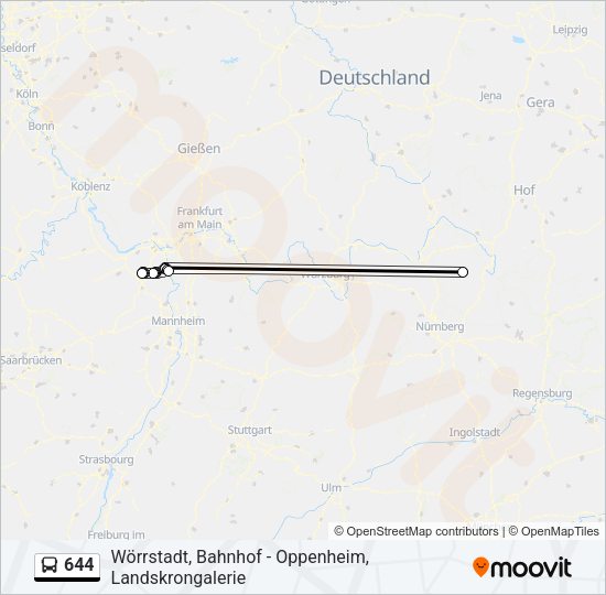 Buslinie 644 Karte