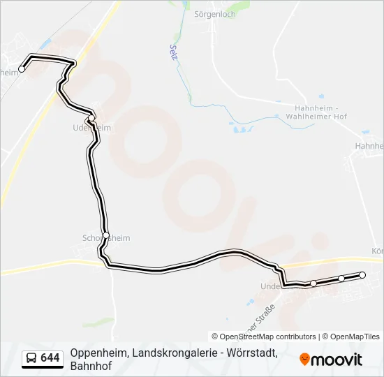 644 Bus Line Map