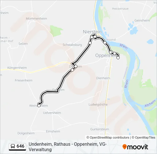 646 Bus Line Map