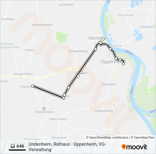 646 Bus Line Map