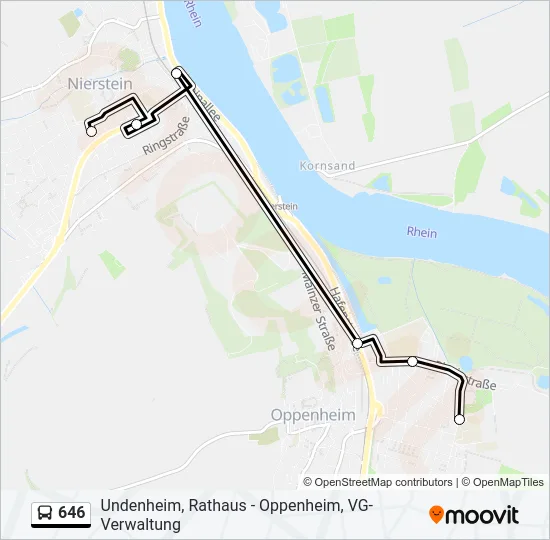646 Bus Line Map