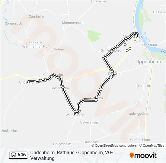 646 Bus Line Map