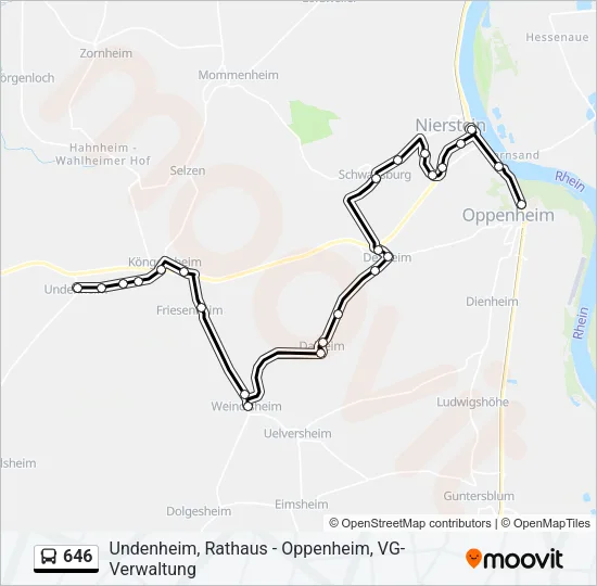 646 Bus Line Map