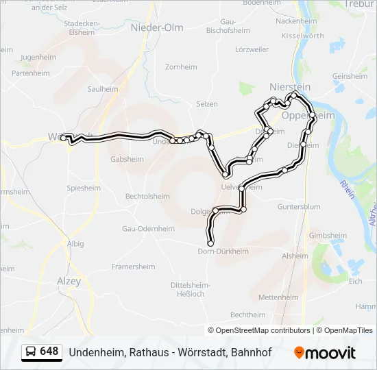 648 Bus Line Map