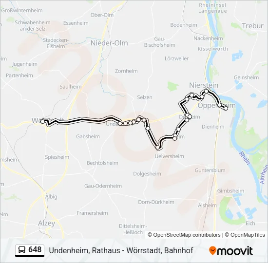 648 Bus Line Map