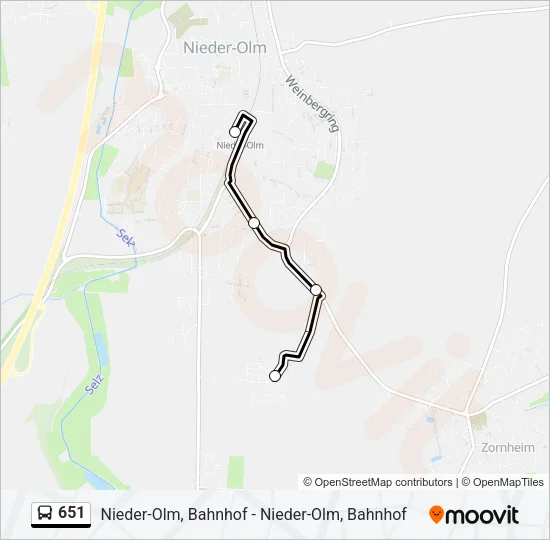 651 Bus Line Map