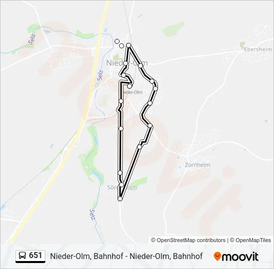 651 Bus Line Map