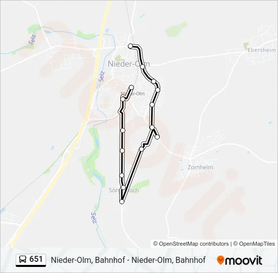 651 Bus Line Map