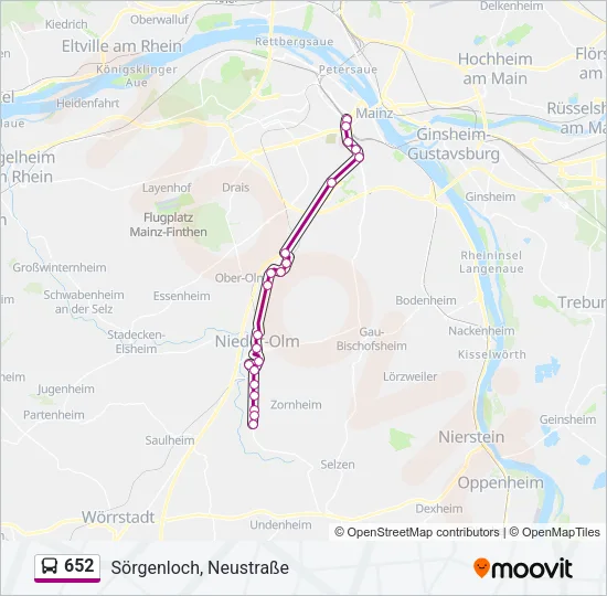 652 Bus Line Map