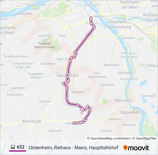 652 Bus Line Map