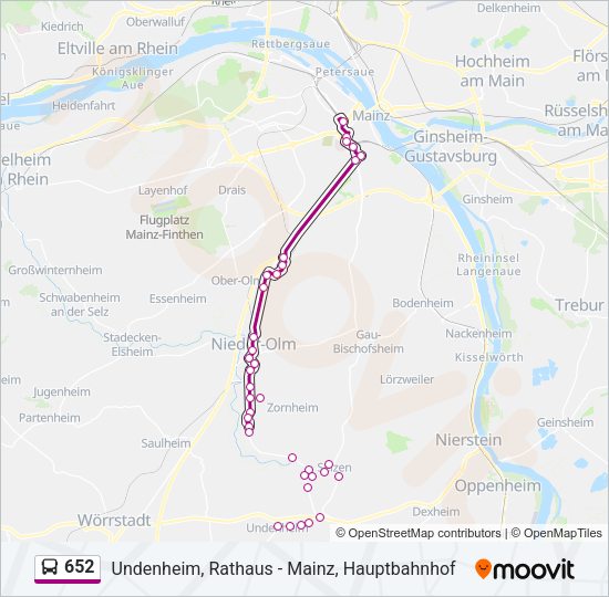 652 Bus Line Map