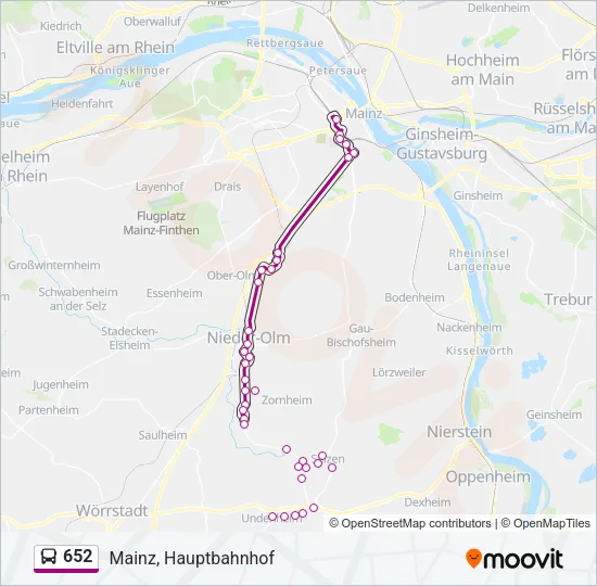 652 Bus Line Map