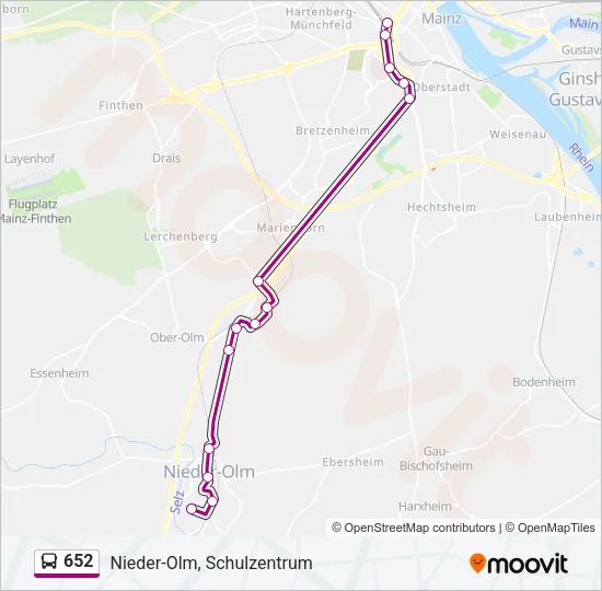 652 Bus Line Map