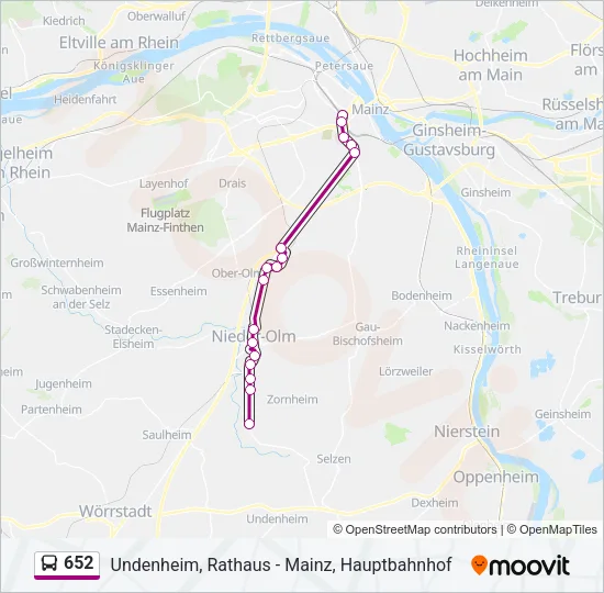 652 Bus Line Map