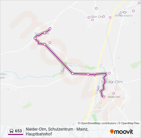 653 Bus Line Map