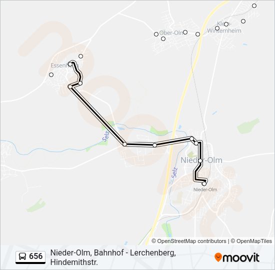 656 Bus Line Map