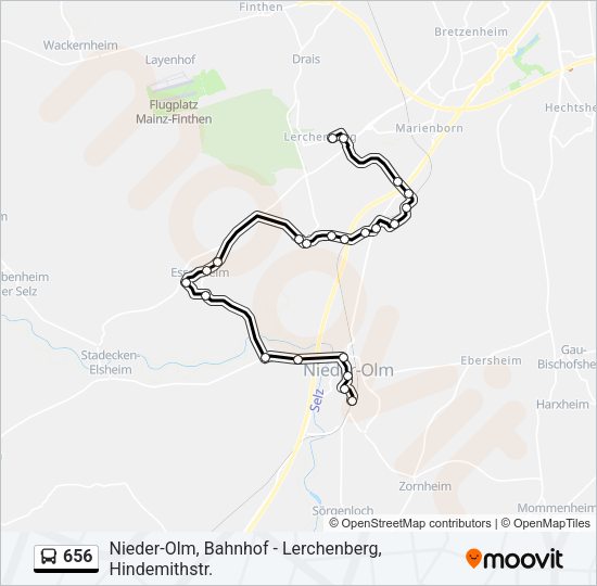 656 Bus Line Map