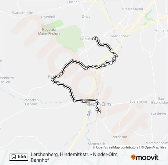 656 Bus Line Map