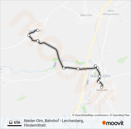 656 Bus Line Map