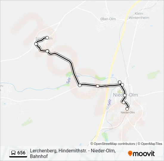 656 Bus Line Map