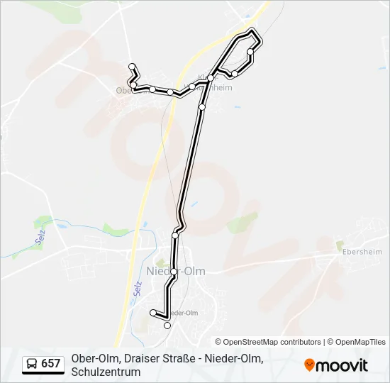 657 Bus Line Map