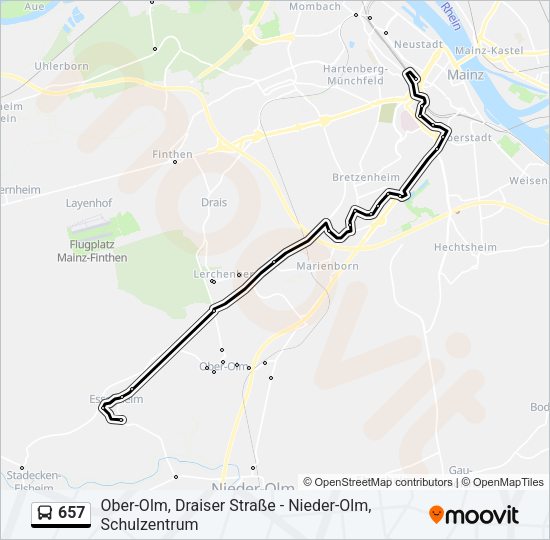657 Bus Line Map