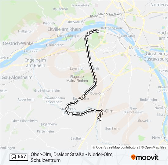 657 Bus Line Map