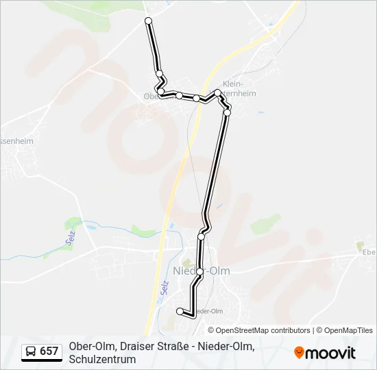 657 Bus Line Map