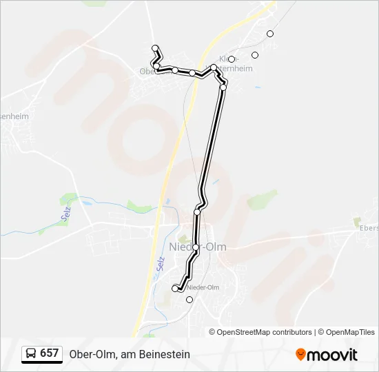 657 Bus Line Map