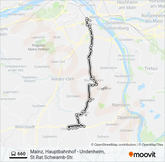 660 Bus Line Map