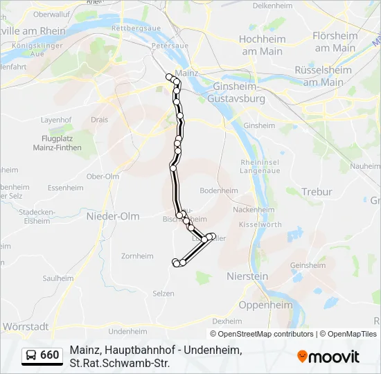 660 Bus Line Map