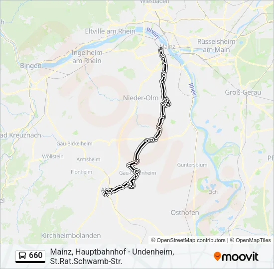 660 Bus Line Map