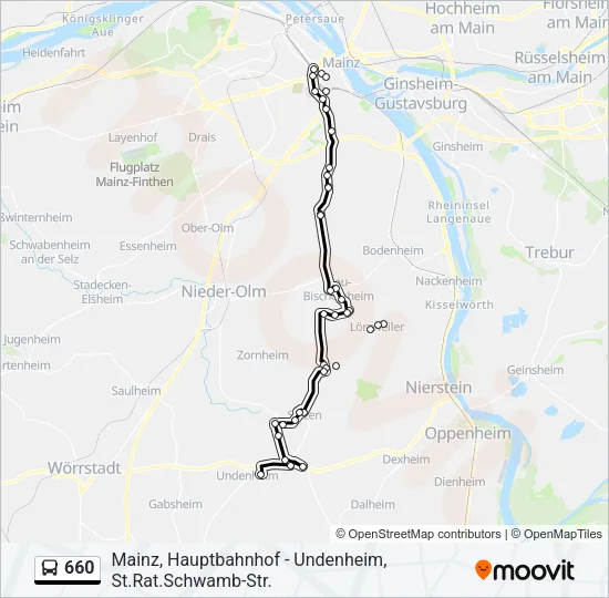 660 Bus Line Map