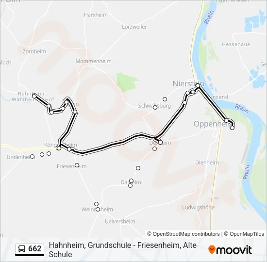 662 Bus Line Map