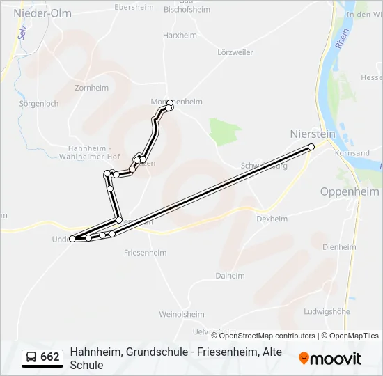 662 Bus Line Map