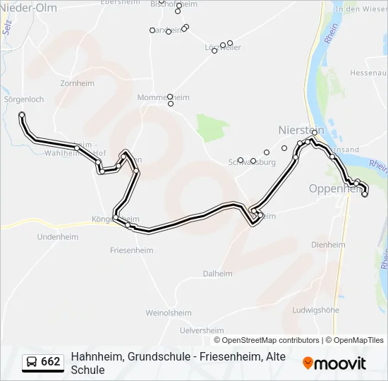 662 Bus Line Map