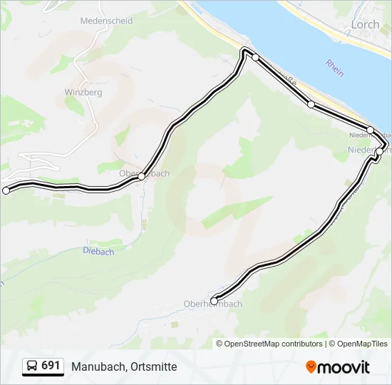 Автобус 691: карта маршрута