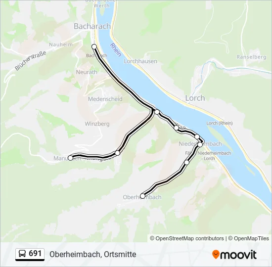 Автобус 691: карта маршрута