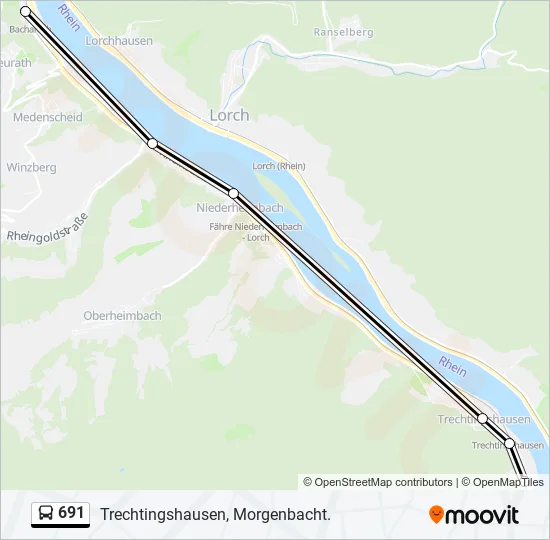 Автобус 691: карта маршрута